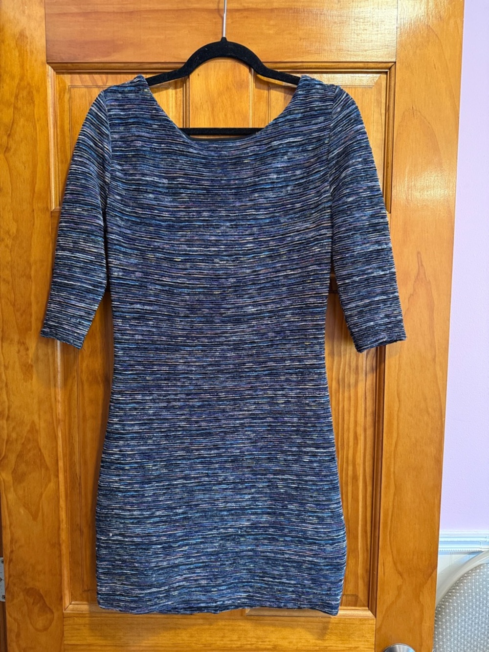 Lily Rose Black and Multicolor Space-Dye Knit mini dress